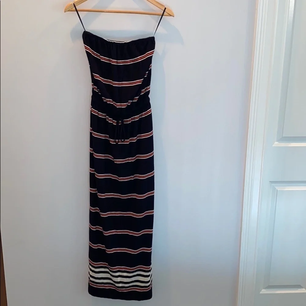 J.Crew Strapless Striped Maxi Dress